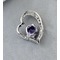 lila Silber Herzform eingelegten Diamanten Schmuck Frauen Halskette & Anhänger - Seite 2