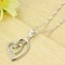 Heart-shaped Frauen kurze Intarsien Diamant Halskette & Anhänger Silber - Seite 3