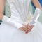Halle Taft Romantisch Dicke Gerüscht Lange Hochzeit Handschuhe