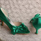 Satin Schmetterling Hochzeitsschuhe Seite hohl Stiletto High Heels grüne Brautjungfer Schuhe - Seite 2