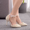 Sandalen mit hohen Absätzen Perlen Strass Sandalen weiße Hochzeitsschuhe - Seite 5