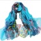 Winter Lange Blau Ebene Drucken Chiffon Schal - Seite 5