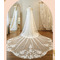 Weißer elfenbeinfarbener Vintage-Spitzenschleier, kirchlicher Hochzeitsschleier, luxuriöser Schleppschleier - Seite 5