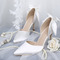 Weiße Hochzeitsschuhe Satin Brautschuhe High Heels Herbst und Winter Modelle
