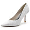 Weiße Spitze Hochzeitsschuhe Hochzeitsschuhe mit Strasssteinen Frauen Stiletto Strass Brautjungfernschuhe