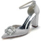 Stiletto Sandalen wasserdicht Strass Satin Braut Hochzeit Party Mode Schuhe - Seite 12