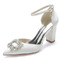 Stiletto Sandalen wasserdicht Strass Satin Braut Hochzeit Party Mode Schuhe
