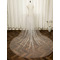 Perlen-Brautschleier großer nachlaufender Brautschleier mit Haarkamm aus glattem Garn 3 Meter lang