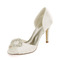 Satin Strass Fisch Mund Schuhe Braut Hochzeit High Heels