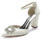 Stiletto Sandalen wasserdicht Strass Satin Braut Hochzeit Party Mode Schuhe - Seite 2