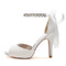 Satin Stiletto Hochzeit Schuhe Fisch Mund Schuhe Bankett jährliche Party Mode Schuhe