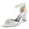 Strass Satin Brautschuhe weiß Brautschuhe Bogen Brautschuhe