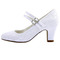 Weiße Spitze dicke Ferse Hochzeitsschuhe runde Zehen High Heel Hochzeitsschuhe Brautjungfer Schuhe - Seite 3
