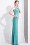 Knöchellang Elastischer Satin Natürliche Taille Juwel Etui Abendkleid - Seite 3