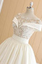 Bateau Applike Spitzen-Overlay Natürliche Taille A-Linie Brautkleid - Seite 4