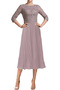 Brautmutterkleid Chiffon A-Linie Jahr 2023 Reißverschluss Juwel Natürliche Taille - Seite 1