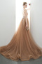 Abendkleid A-Linie Tüll Herbst Mehrschichtige Rüsche Ärmellos - Seite 2