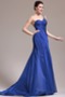 edel Midnight Blue schlank Sommer Bördeln Meerjungfrau Abendkleid - Seite 4