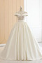 Bateau Applike Spitzen-Overlay Natürliche Taille A-Linie Brautkleid - Seite 1