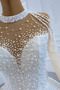 Brautkleid Perle Durchsichtige Ärmel Juwel Bodenlang Mittelgröße - Seite 11