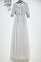 Brautjungfernkleid A-Linie Bateau Sommer Spitze Natürliche Taille Halbe Ärmel - Seite 2