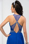Ärmellos Schmuck dekorativ Mieder Rückenfrei Chiffon Ballkleid - Seite 4