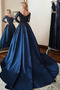 Natürliche Taille Sittsame Rückenfrei Formell Satin Abendkleid - Seite 2