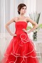 Organza Ärmellos Bodenlang Trägerlos Elegant Rückenfrei Ballkleid - Seite 5