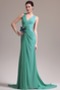 V-Ausschnitt Glamouröse Natürliche Taille Mitte Rücken Abendkleid - Seite 4
