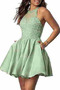 Cocktailkleid Satin Ärmellos A-Linie Natürliche Taille Juwel Umgedrehtes Dreieck - Seite 1