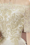 Natürliche Taille Satin Kurze Ärmel bandage Luxus Mittelgröße Brautkleid - Seite 5
