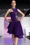 Satin Natürliche Taille African Violet Asymmetrisch Ballkleid - Seite 1