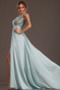 Split vorne Sexy Lange Ärmellos V-Ausschnitt Empire Taille Ballkleid - Seite 4