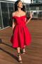 Drapierung Natürliche Taille Satin A-Linie Ärmellos Schlicht Cocktailkleid - Seite 2