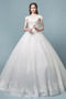 Natürliche Taille Formell Mittelgröße Kurze Ärmel Satin Brautkleid - Seite 1