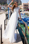 Brautkleid Übergröße Chiffon Drapierung Bateau Strand Rücken Schnürung - Seite 1