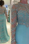 Abendkleid Reißverschluss Juwel Lange Ärmel Kleine Größe Natürliche Taille - Seite 1