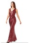 Bodenlang Sternenhimmel Luxus Mittelgröße Ärmellos Frühling Pailletten-Kleid - Seite 3