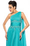 Mittelgröße Ein Schulter Sommer Ärmellos A-Linie Chiffon Abendkleid - Seite 6