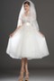 Prinzessin Natürliche Taille Weiß Rechteck Tüll Spitze Brautkleid - Seite 7
