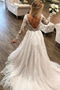 Durchsichtige Ärmel A-Linie Natürliche Taille Elegant Jahr 2019 Brautkleid - Seite 2