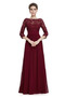 Spitzen-Overlay 3/4 Länge Ärmel Sommer T-Shirt Spitze Chiffon Abendkleid - Seite 1