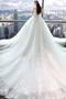 Durchsichtige Ärmel Royal Schleppe bandage V-Ausschnitt Herbst Tüll Brautkleid - Seite 2