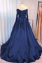 Abendkleid Satin Rechteck Hoch Überdachte V-Ausschnitt Sweep Zug - Seite 4