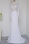 Lange Ärmel Herbst Porträt Natürliche Taille Applike Brautkleid - Seite 4