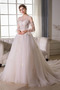 Mittelgröße Royal Schleppe Mehrschichtige Bateau Halle Brautkleid - Seite 1