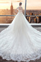 Rücken Schnürung Mittelgröße Hoher Kragen Halle Winter Applike Brautkleid - Seite 2