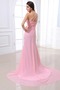 Pailletten Mieder Natürliche Taille Perlen Pink Chiffon Ballkleid - Seite 4