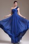 Rosendekor Dunkelblau Plissiert Tiefe Taille Chiffon Abendkleid - Seite 3