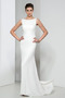 Satin Elegant Rückenfrei Meerjungfrau Drapierung Lange Abendkleid - Seite 1